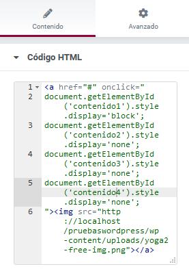 Elementor javascript codigo HTML