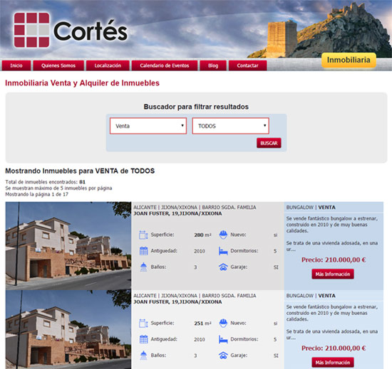 Web Cortes Inmuebles